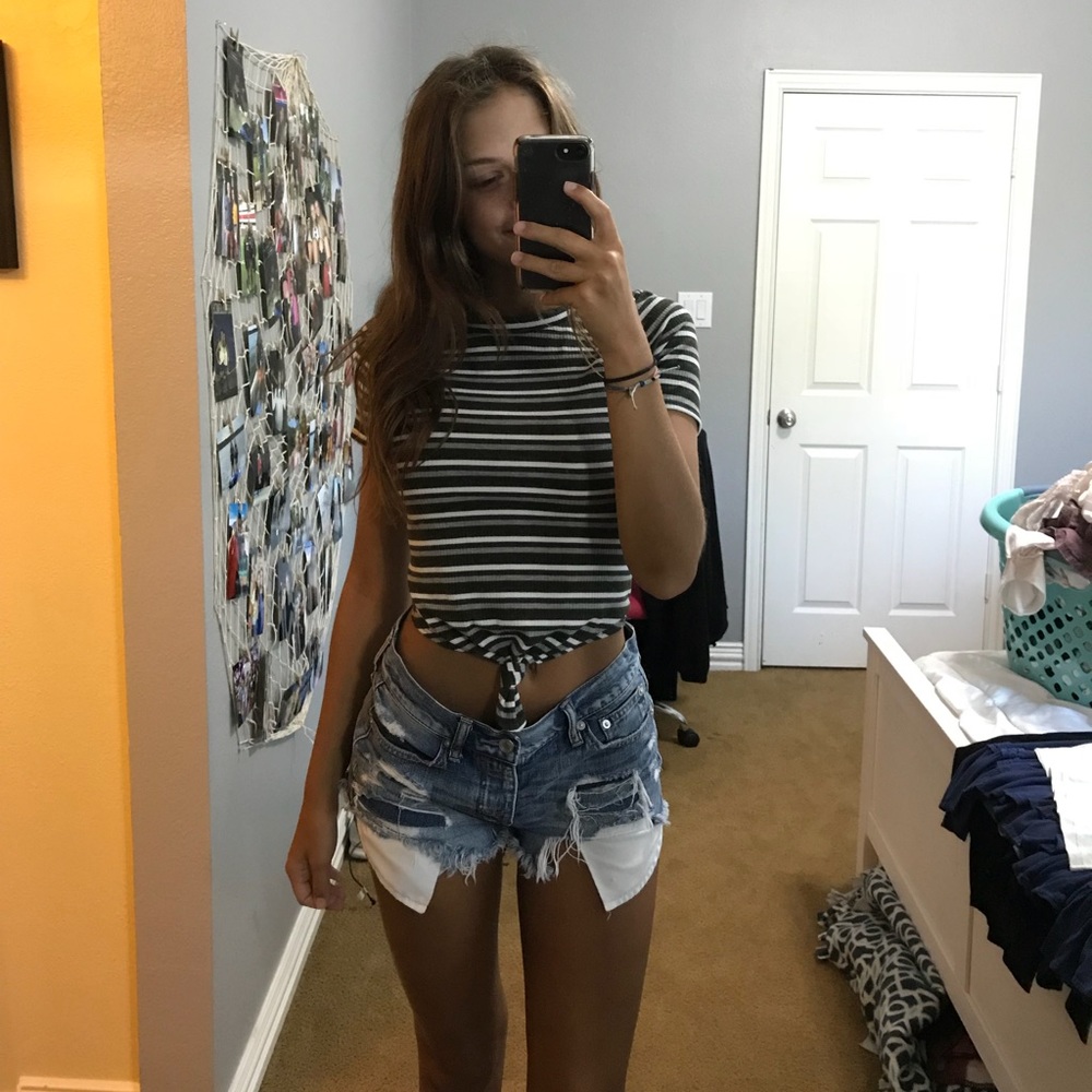striped knot tee (cropped)